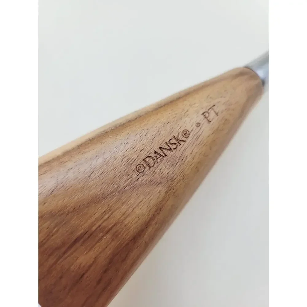 Dansk Wood Salad Server Set of 2 Brown Silver Metal Open Box